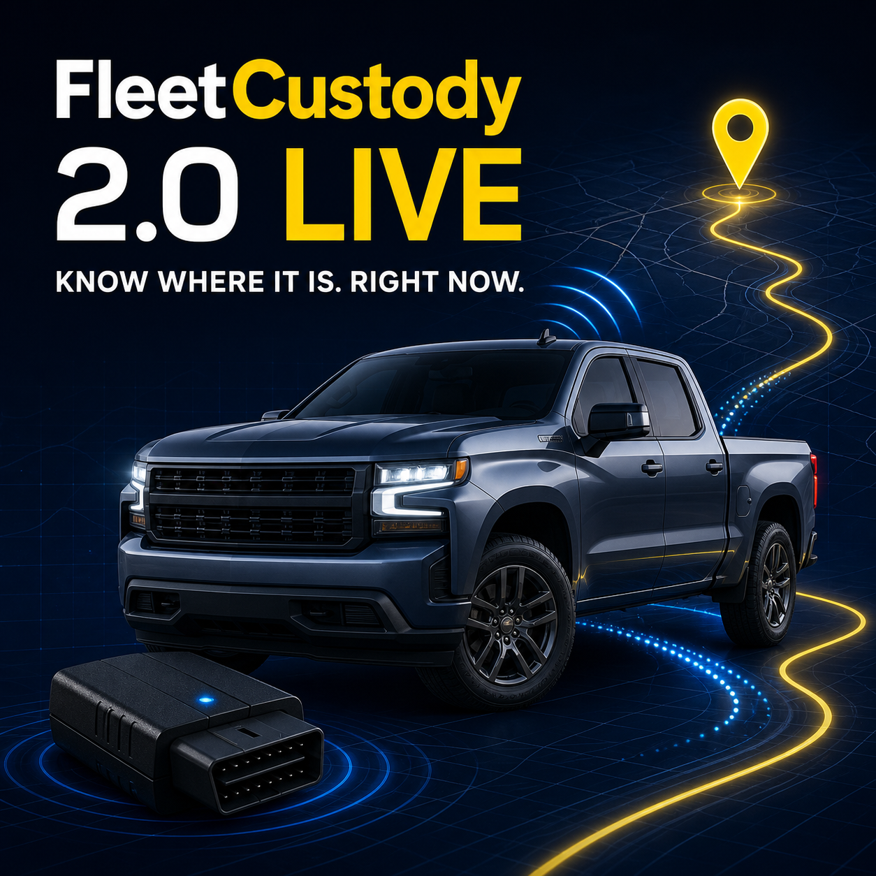 FleetCustody Live GPS fleet tracking with OBD-II telematics and vehicle location